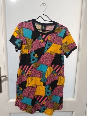 Colorblock Patchwork Short Sleeve Mini Dress - Pink, Yellow & Blue